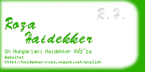 roza haidekker business card